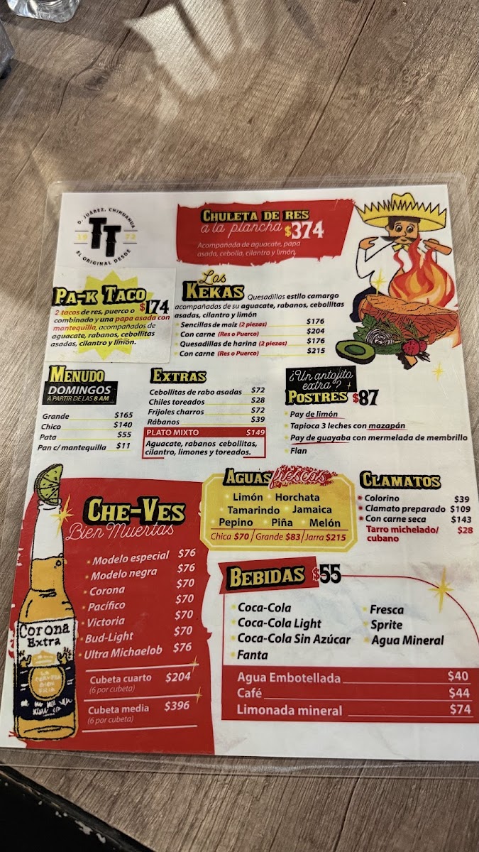 Tacos Tenampa Menu - Image 1